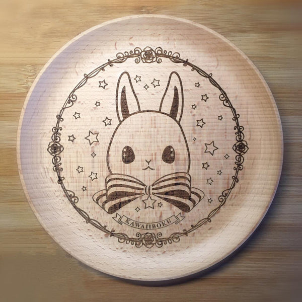The Foodie Rabbit | Wooden Plate*limited