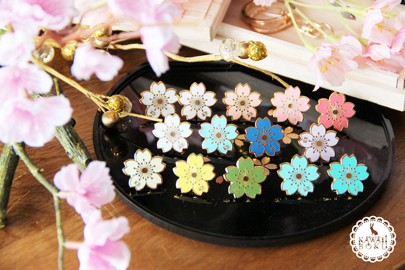 Black Guitar with Cherry Blossoms | Pins and Badges Black Guitar with Cherry Blossoms | Pins and Badges