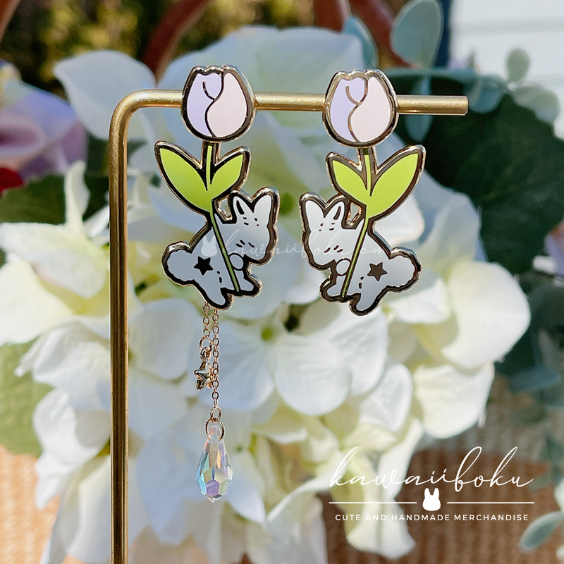 Tulips Bunny (PINK) | Earrings